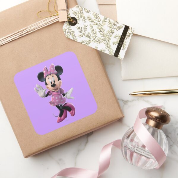 Pink_Minnie___Cute_Pose_Square_Sticker_5 Pink Minnie Cute Pose Square Sticker
