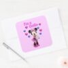 Pink_Minnie___Cutie_with_Hearts_Square_Sticker_3 Pink Minnie Cutie With Hearts Square Sticker