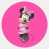 Pink_Minnie___Hands_Behind_Back_Classic_Round_Sticker_1 Pink Minnie Hands Behind Back Classic Round Sticker