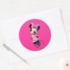 Pink_Minnie___Hands_Behind_Back_Classic_Round_Sticker_3 Pink Minnie Hands Behind Back Classic Round Sticker