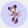 Pink_Minnie___Hands_Out_Classic_Round_Sticker_1 Pink Minnie Hands Out Classic Round Sticker