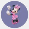 Pink_Minnie___Hands_Up_and_Dancing_Classic_Round_Sticker_1 Pink Minnie Hands Up And Dancing Classic Round Sticker