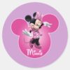 Pink Minnie Mickey Head Icon Classic Round Sticker