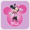 Pink Minnie Mickey Head Icon Square Sticker