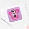Pink Minnie Mickey Head Icon Square Sticker