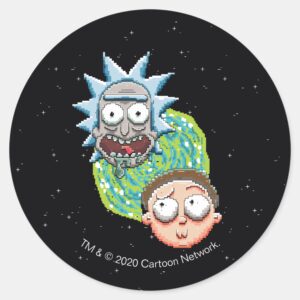 Pixelverse Rick And Morty Portal Graphic Classic Round Sticker