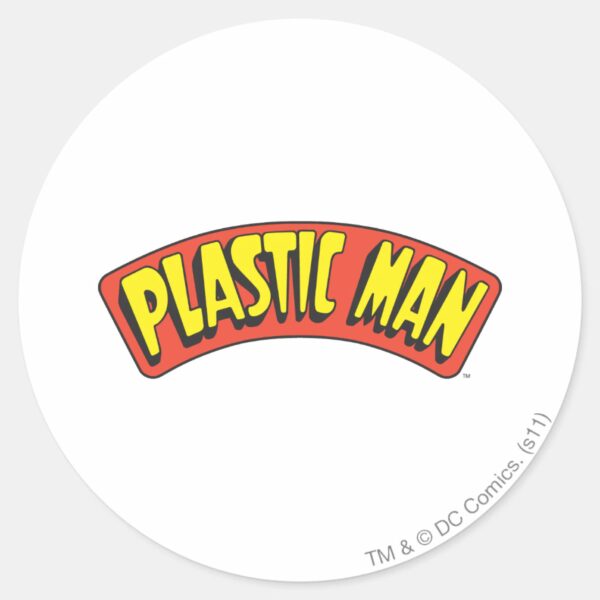 Plastic_Man_Logo_Classic_Round_Sticker_1 Plastic Man Logo Classic Round Sticker