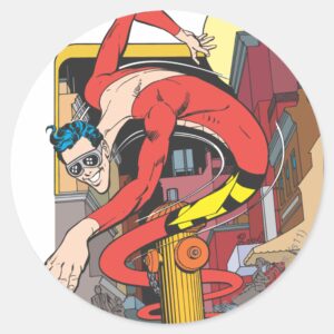Plastic Man Shape Shifts In The City Classic Round Sticker