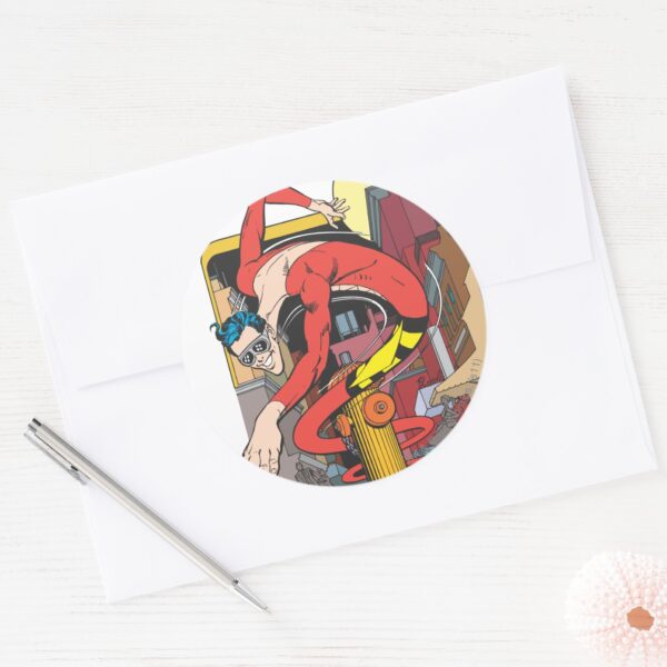 Plastic_Man_Shape-Shifts_in_the_City_Classic_Round_Sticker_3 Plastic Man Shape Shifts In The City Classic Round Sticker