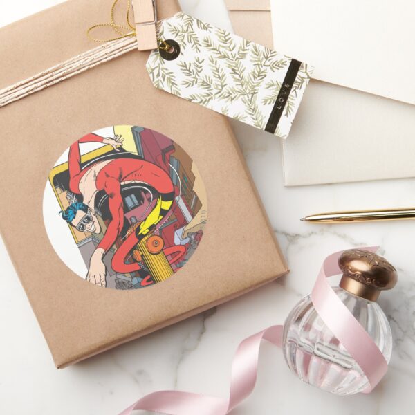 Plastic_Man_Shape-Shifts_in_the_City_Classic_Round_Sticker_5 Plastic Man Shape Shifts In The City Classic Round Sticker