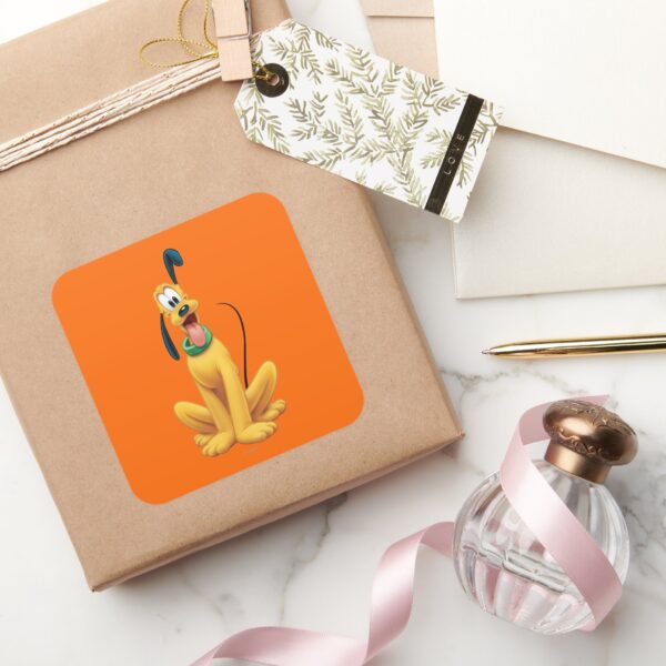 Pluto___Cartoon_Front_Square_Sticker_4 Pluto Cartoon Front Square Sticker