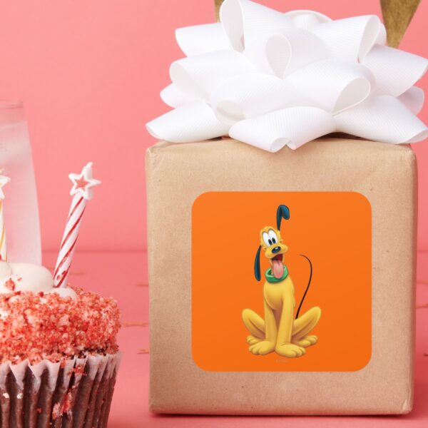 Pluto___Cartoon_Front_Square_Sticker_6 Pluto Cartoon Front Square Sticker