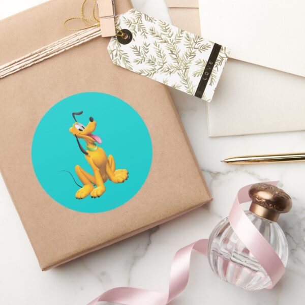 Pluto___Cartoon_Side_Classic_Round_Sticker_5 Pluto Cartoon Side Classic Round Sticker