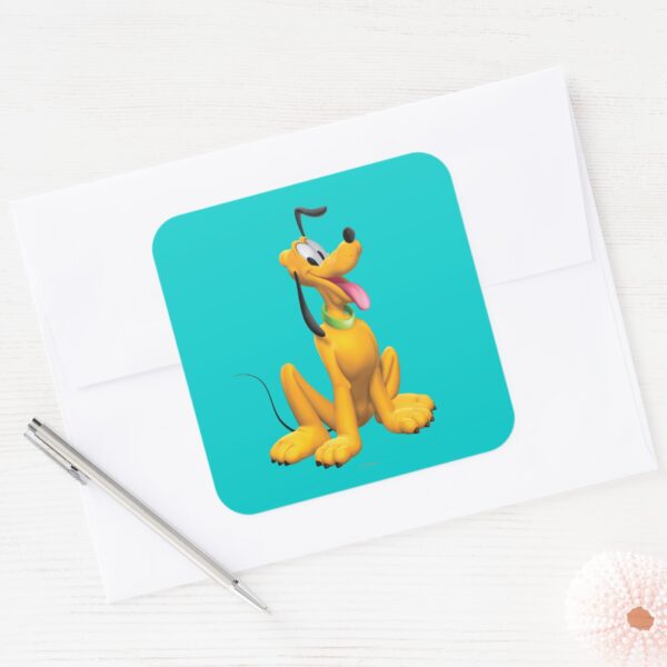 Pluto___Cartoon_Side_Square_Sticker_3 Pluto Cartoon Side Square Sticker