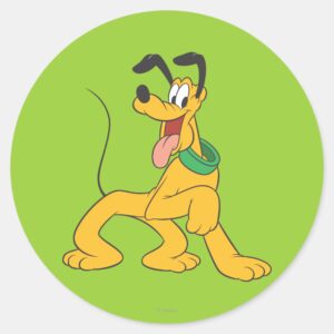 Pluto Excited Classic Round Sticker