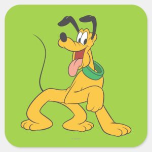 Pluto Excited Square Sticker