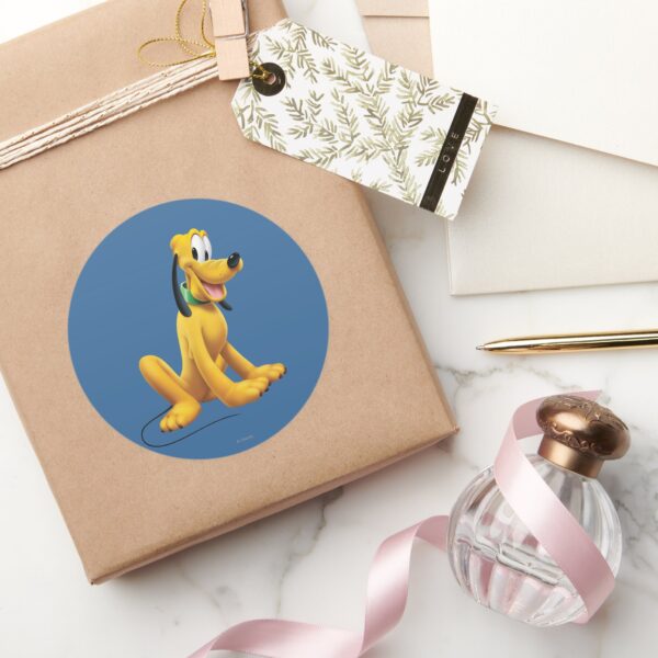 Pluto___Eyes_to_Side_Classic_Round_Sticker_5 Pluto Eyes To Side Classic Round Sticker