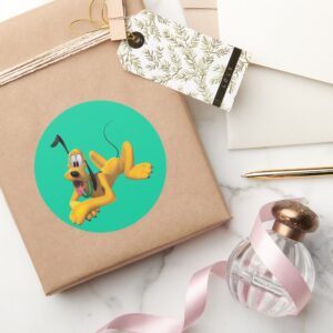 Pluto Laying With Ear Up Classic Round Sticker