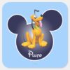 Pluto Mickey Head Icon Square Sticker
