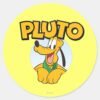 Pluto___Pup_with_Name_Classic_Round_Sticker_1 Pluto Pup With Name Classic Round Sticker