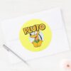 Pluto___Pup_with_Name_Classic_Round_Sticker_3 Pluto Pup With Name Classic Round Sticker