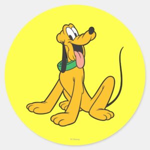 Pluto Sitting Classic Round Sticker