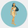 Pocahontas_Pose_Classic_Round_Sticker_1 Pocahontas Pose Classic Round Sticker