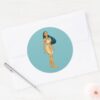 Pocahontas_Pose_Classic_Round_Sticker_3 Pocahontas Pose Classic Round Sticker