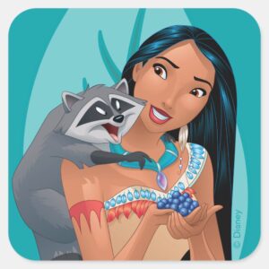 Pocahontas And Meeko Square Sticker