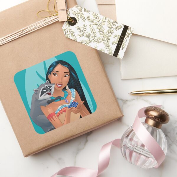 Pocahontas_and_Meeko_Square_Sticker_5 Pocahontas And Meeko Square Sticker