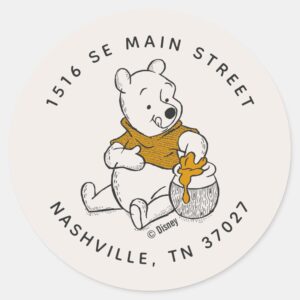 Pooh Eeyore Tigger Moon Stars Baby Shower Classic Round Sticker