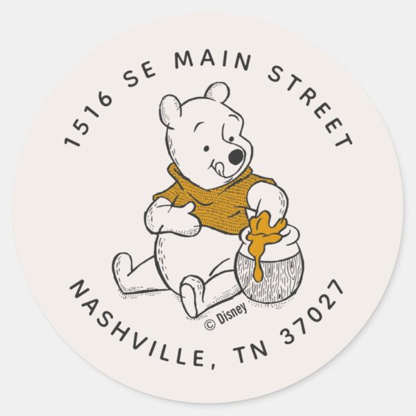 Pooh,_Eeyore_&_Tigger___Moon_&_Stars_Baby_Shower_Classic_Round_Sticker_2 Pooh Eeyore Tigger Moon Stars Baby Shower Classic Round Sticker