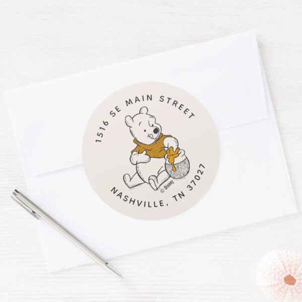 Pooh,_Eeyore_&_Tigger___Moon_&_Stars_Baby_Shower_Classic_Round_Sticker_4 Pooh Eeyore Tigger Moon Stars Baby Shower Classic Round Sticker