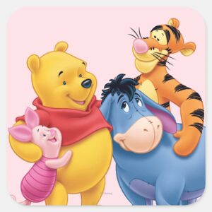 Pooh_&_Friends_1_Square_Sticker_1 Pooh Friends 1 Square Sticker