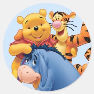 Pooh_&_Friends_3_Classic_Round_Sticker_1 Pooh Friends 3 Classic Round Sticker