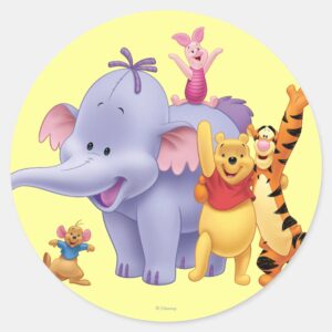 Pooh_&_Friends_4_Classic_Round_Sticker_1 Pooh Friends 4 Classic Round Sticker
