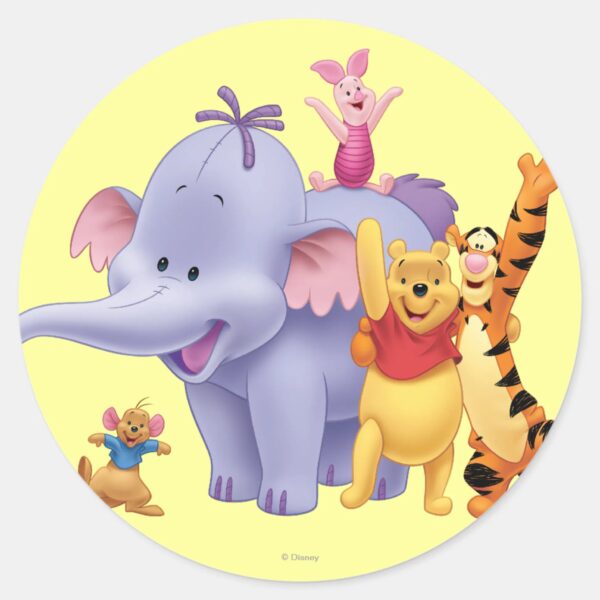 Pooh_&_Friends_4_Classic_Round_Sticker_1 Pooh Friends 4 Classic Round Sticker