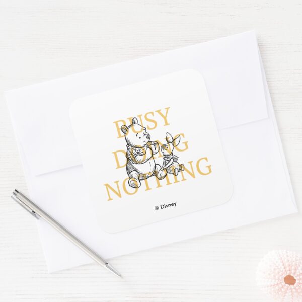 Pooh_&_Piglet___Busy_Doing_Nothing_Quote_Square_Sticker_3 Pooh Piglet Busy Doing Nothing Quote Square Sticker