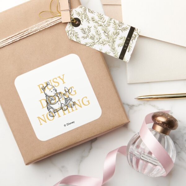 Pooh_&_Piglet___Busy_Doing_Nothing_Quote_Square_Sticker_5 Pooh Piglet Busy Doing Nothing Quote Square Sticker