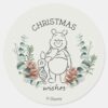 Pooh_&_Piglet___Christmas_Wishes_Wreath_Classic_Round_Sticker_1 Pooh Piglet Christmas Wishes Wreath Classic Round Sticker