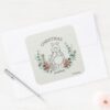 Pooh_&_Piglet___Christmas_Wishes_Wreath_Square_Sticker_3 Pooh Piglet Christmas Wishes Wreath Square Sticker