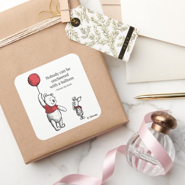 Pooh_&_Piglet___Nobody_Can_Be_Uncheered_Square_Sticker_5 Pooh Piglet Nobody Can Be Uncheered Square Sticker