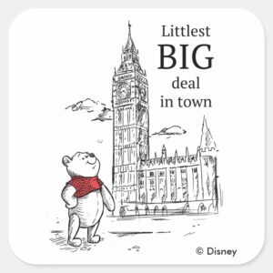 Pooh Littlest Big Deal In Town Square Sticker