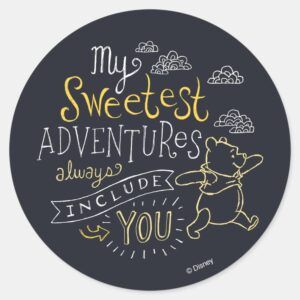 Pooh My Sweetest Adventures Classic Round Sticker