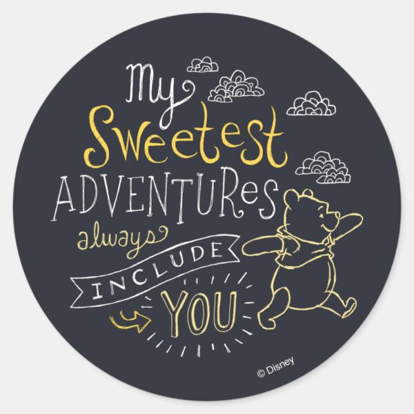 Pooh___My_Sweetest_Adventures_Classic_Round_Sticker_1 Pooh My Sweetest Adventures Classic Round Sticker