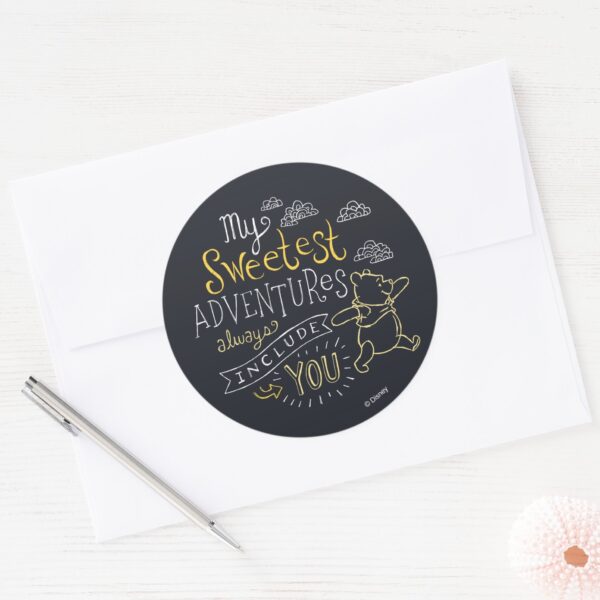 Pooh___My_Sweetest_Adventures_Classic_Round_Sticker_3 Pooh My Sweetest Adventures Classic Round Sticker