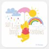 Pooh___Sun_&_Rain_Brings_Rainbows_Quote_Square_Sticker_1 Pooh Sun Rain Brings Rainbows Quote Square Sticker