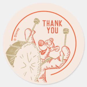 Pooh Tigger Winter Baby Shower Thank You Classic Round Sticker