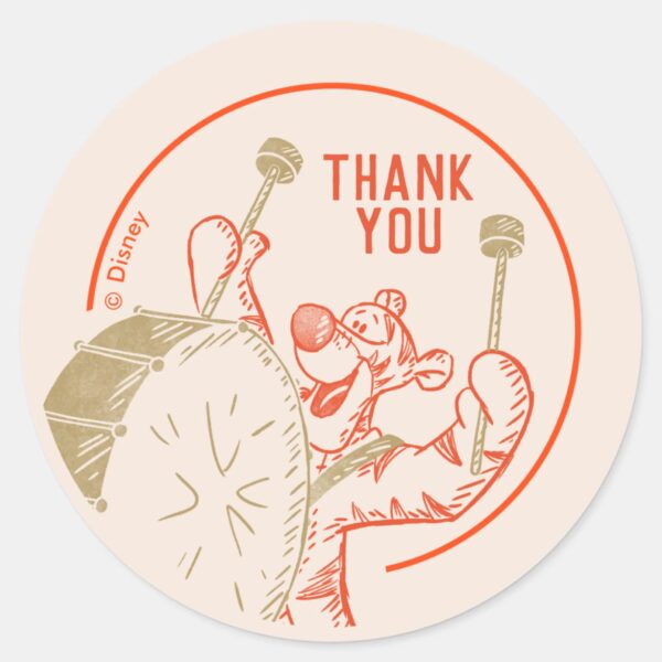 Pooh___Tigger_Winter_Baby_Shower_Thank_You_Classic_Round_Sticker_2 Pooh Tigger Winter Baby Shower Thank You Classic Round Sticker