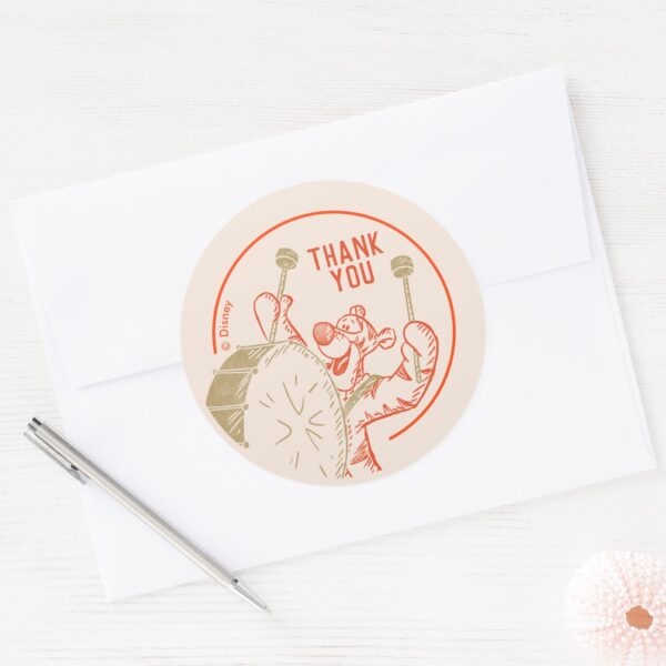 Pooh___Tigger_Winter_Baby_Shower_Thank_You_Classic_Round_Sticker_4 Pooh Tigger Winter Baby Shower Thank You Classic Round Sticker